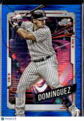 Jasson Domínguez 2024 Topps Chrome RC Blue Sonic Refractor New York Yankees