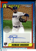 Kumar Rocker 2025 Topps Chrome '90 Auto Autograph RC Texas Rangers