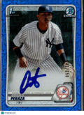Oswald Peraza 2020 Bowman Chrome 1st Auto Autograph RC Blue 42/150 NY Yankees