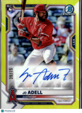 Jo Adell 2021 Bowman Chrome Auto Autograph Yellow RC 39/75 Los Angeles Angels