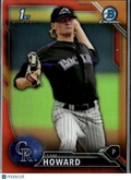 Sam Howard 2016 Bowman Chrome 1st Orange Refractor RC 23/25 Colorado Rockies