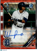 Wenceel Perez 2019 Bowman Chrome Auto Autograph Orange 3/25 Detroit Tigers