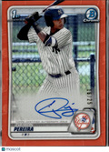 Everson Pereira 2020 Bowman Chrome 1st Auto Autograph Orange /25 NY Yankees