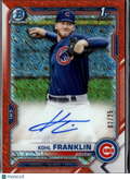 Kohl Franklin 2021 Topps Bowman Chrome 1st Orange Auto Autograph /25 Cubs