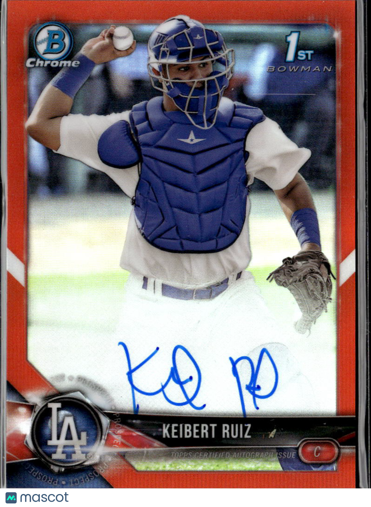 Keibert Ruiz 2018 Bowman Chrome 1st Auto Autograph RC Orange 9/25 Dodgers
