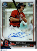 Triston Casas 2018 Bowman Chrome 1st Bowman Auto Refractor /499 Boston Red Sox