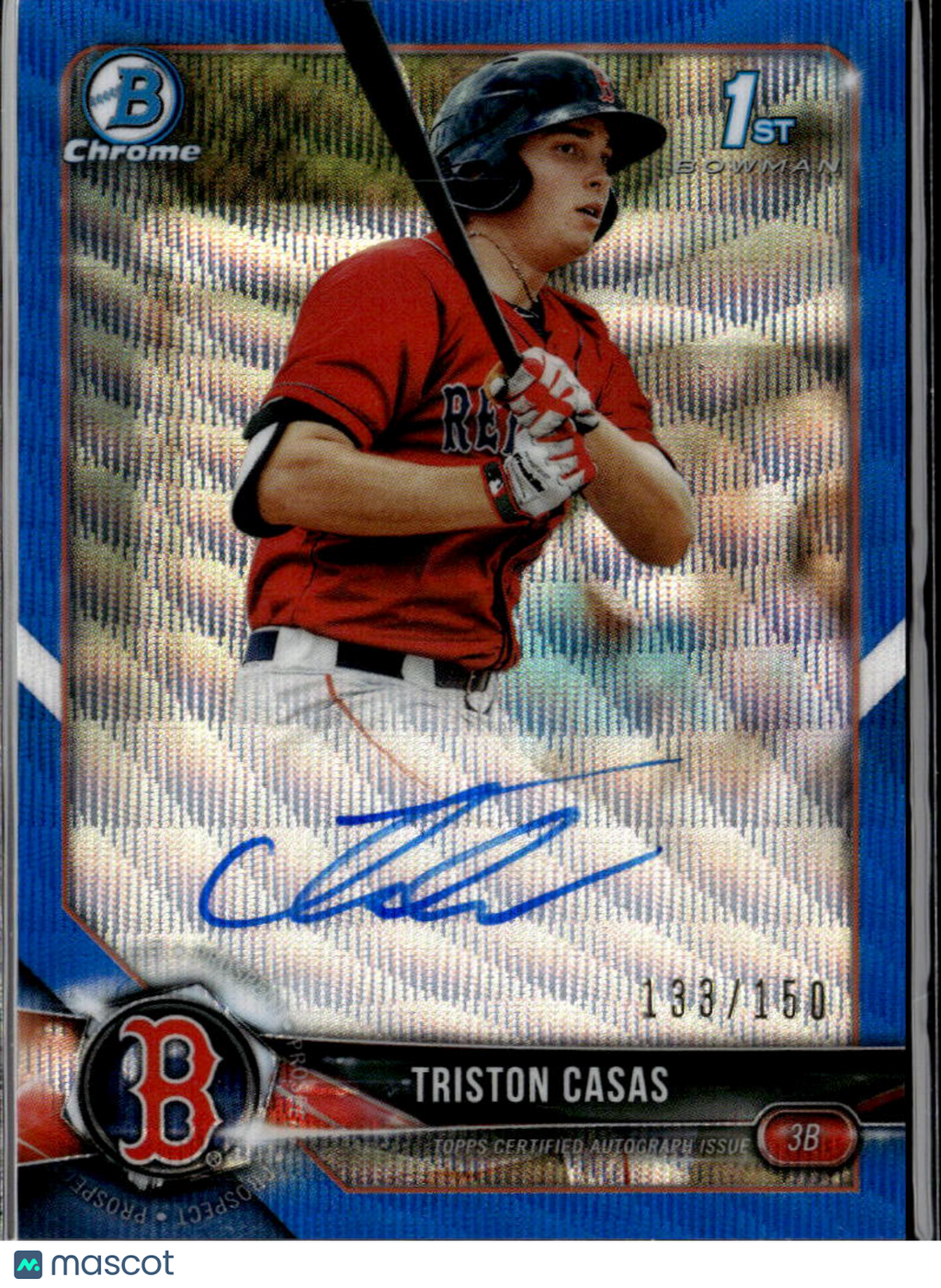 Triston Casas 2018 Bowman Chrome Auto Blue Refractor /150 Boston Red Sox