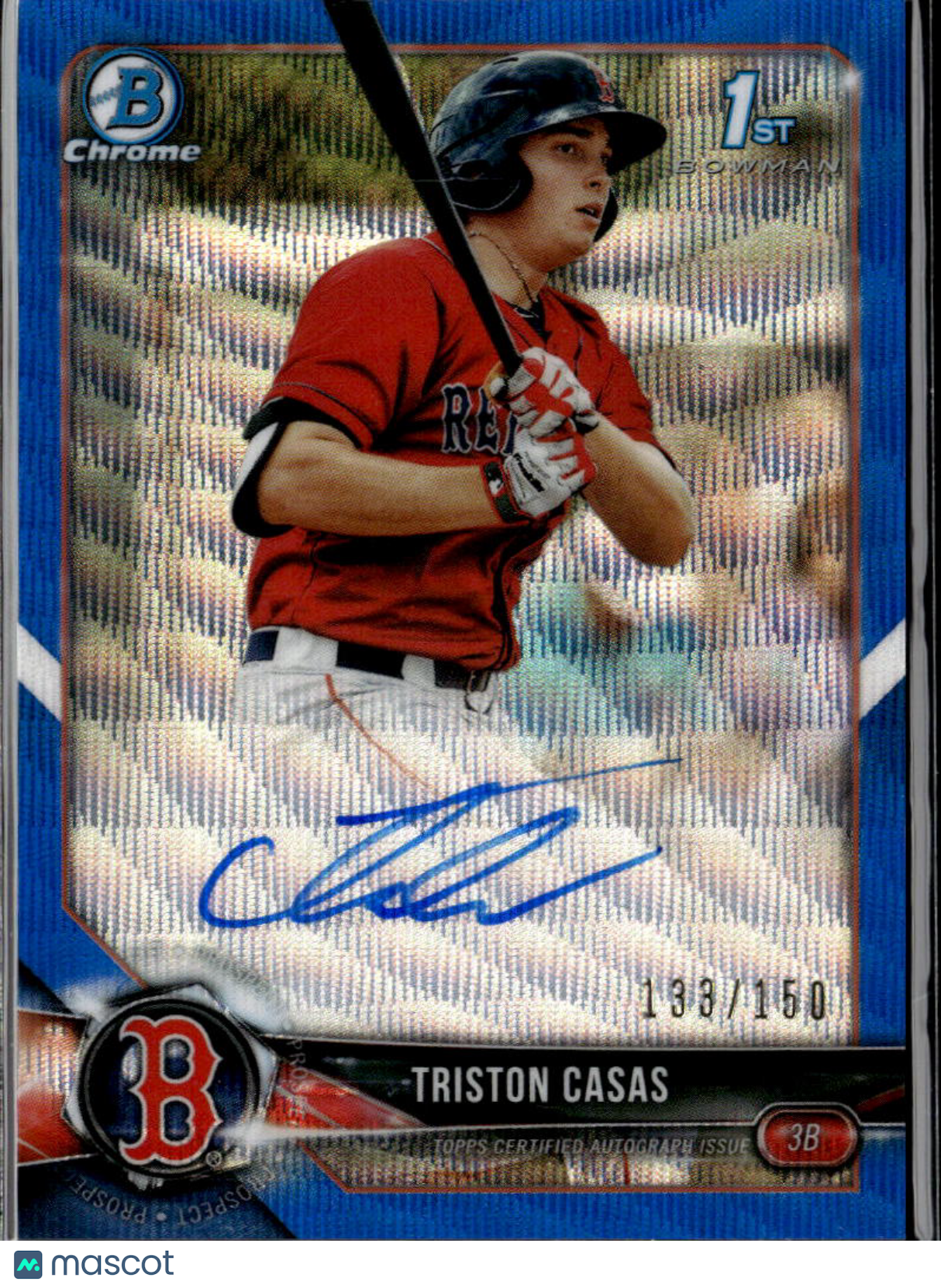Triston Casas 2018 Bowman Chrome Auto Blue Refractor /150 Boston Red Sox