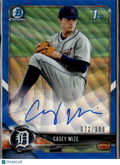 Casey Mize 2018 Bowman Chrome 1st Auto Autograph RC Blue 72/150 Detroit Tigers