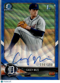 Casey Mize 2018 Bowman Chrome 1st Auto Autograph RC Blue 86/150 Detroit Tigers