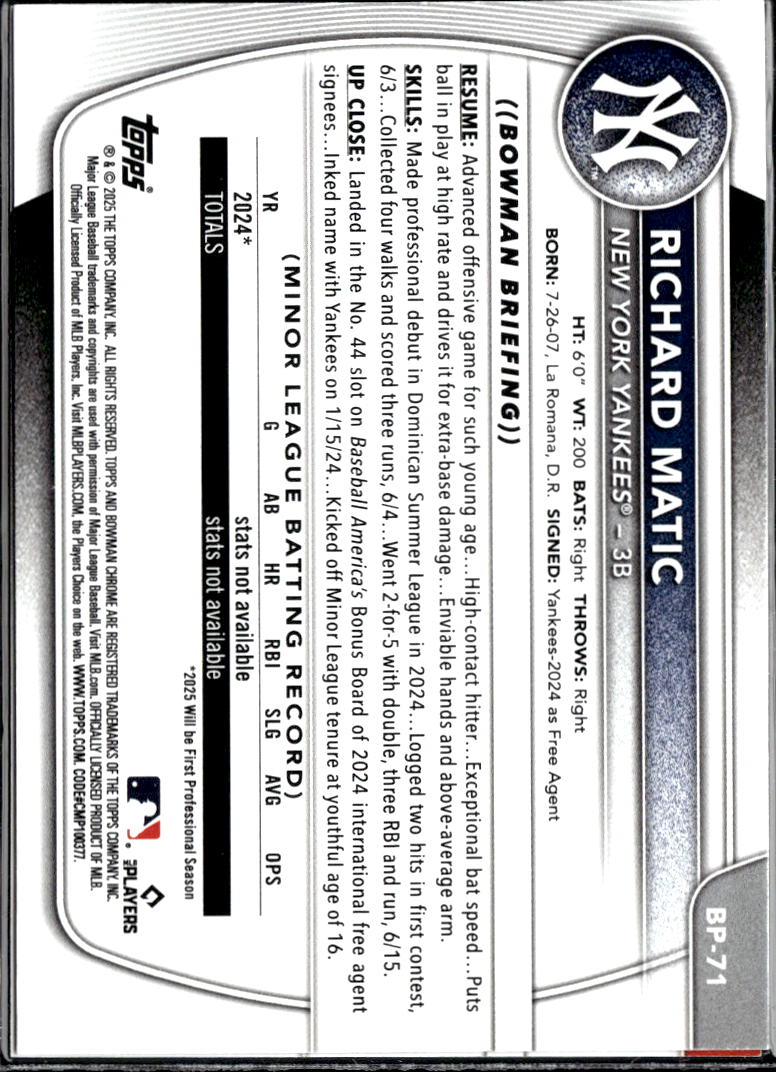 Tink Hence 2025 Bowman Auto Autograph Blue 149/150 St. Louis Cardinals