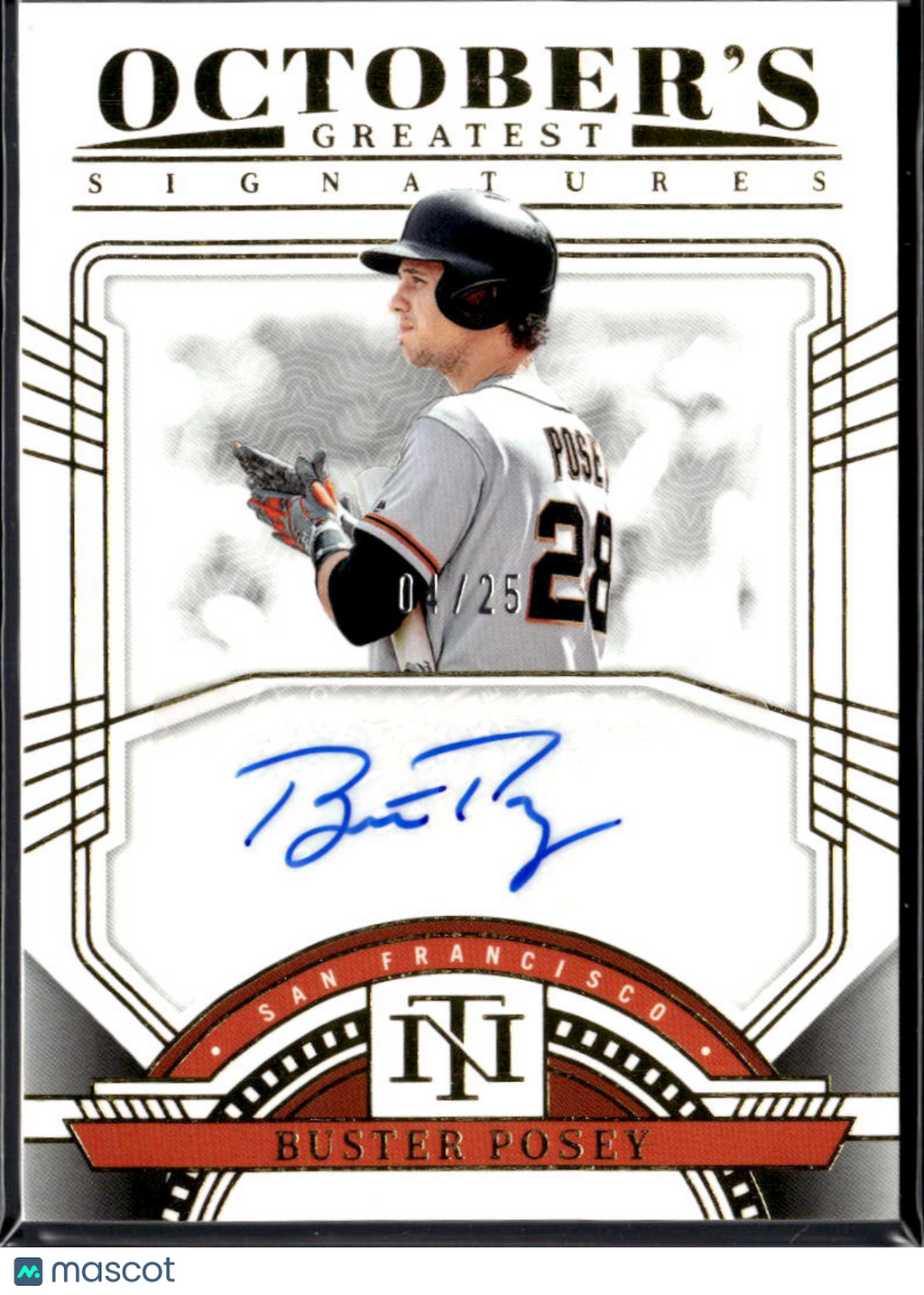 Buster Posey 2024 National Treasures Auto Autograph 4/25 San Francisco Giants
