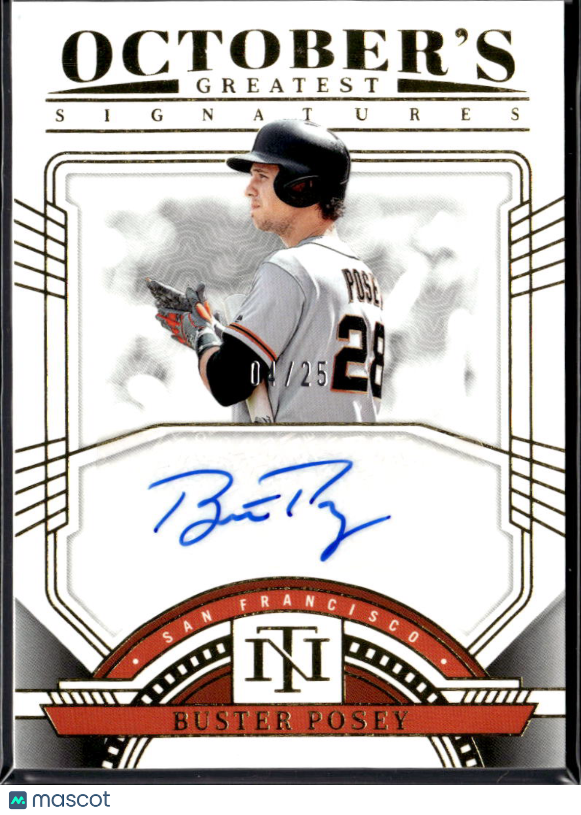 Buster Posey 2024 National Treasures Auto Autograph 4/25 San Francisco Giants