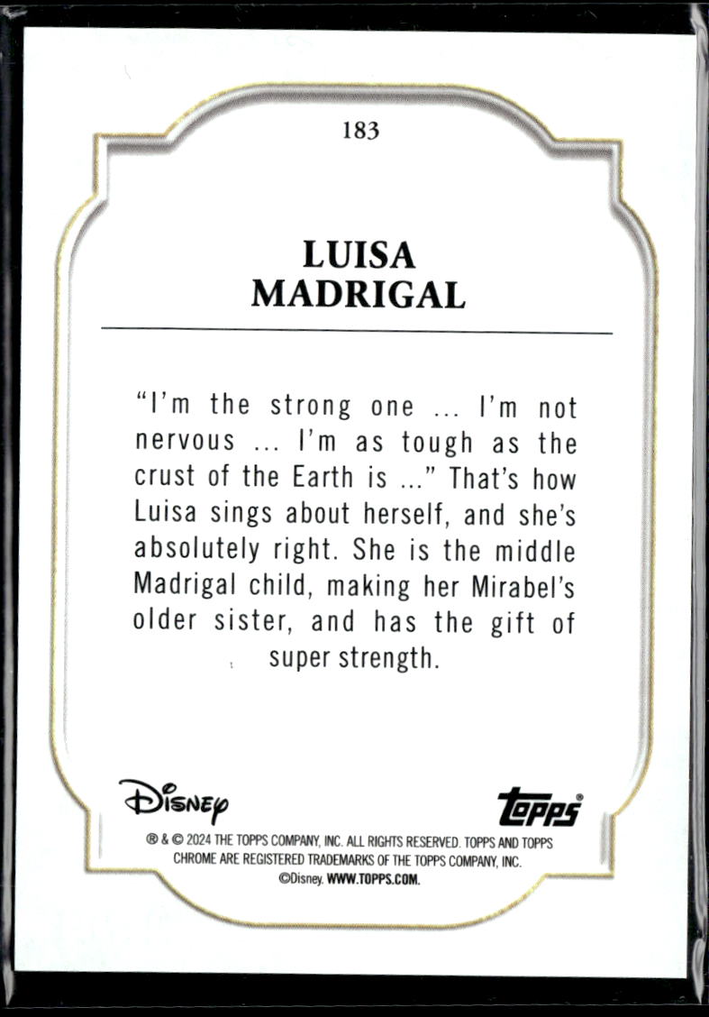 Luisa Madrigal 2024 Topps Chrome Disney Purple Refractor 112/199 #183