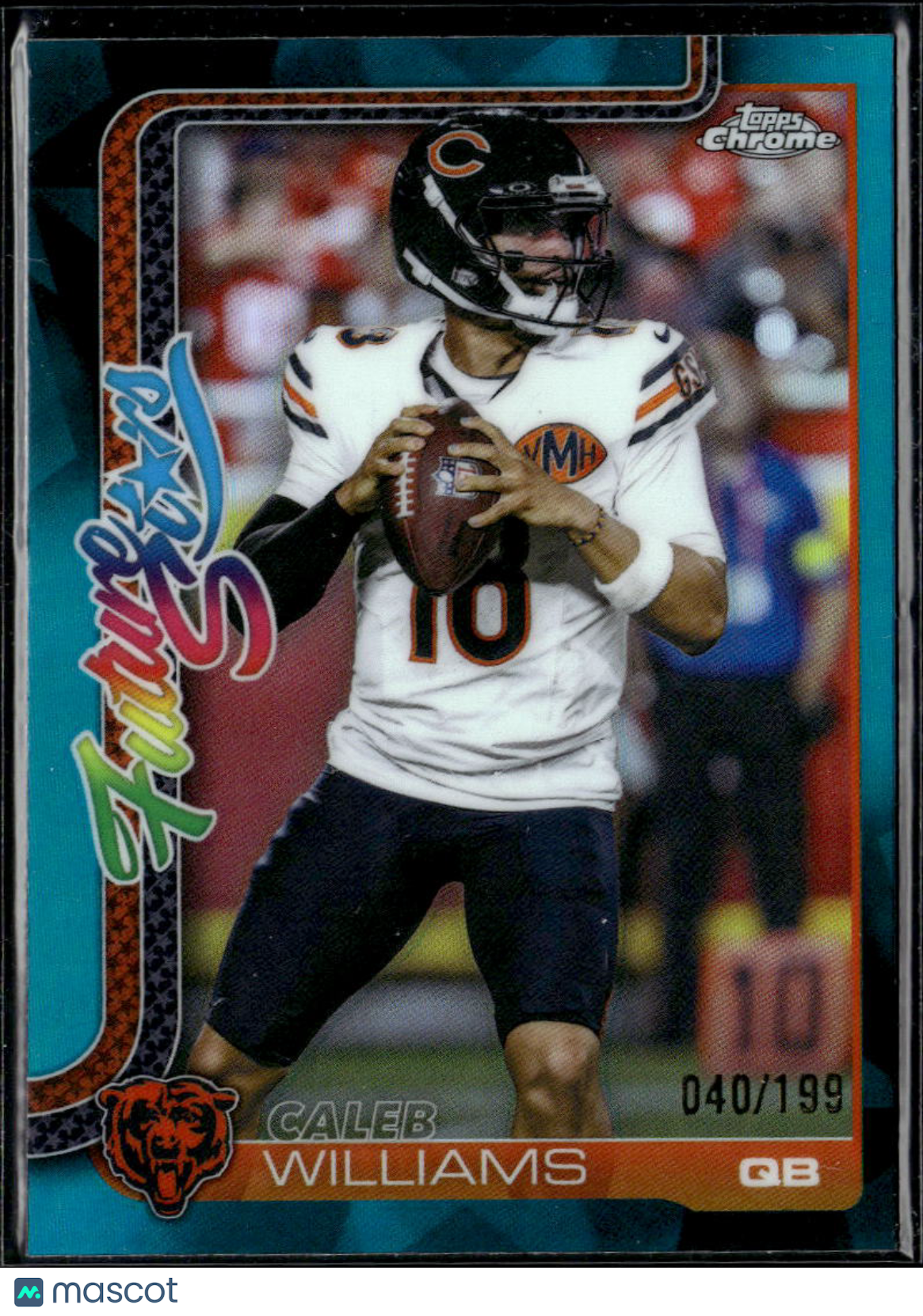 Caleb Williams 2025 Topps Chrome Future Stars Aqua Refractor 40/199 Bears