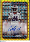 Cole Bishop 2024 Topps Chrome Auto Autograph RC Yellow 66/75 Buffalo Bills