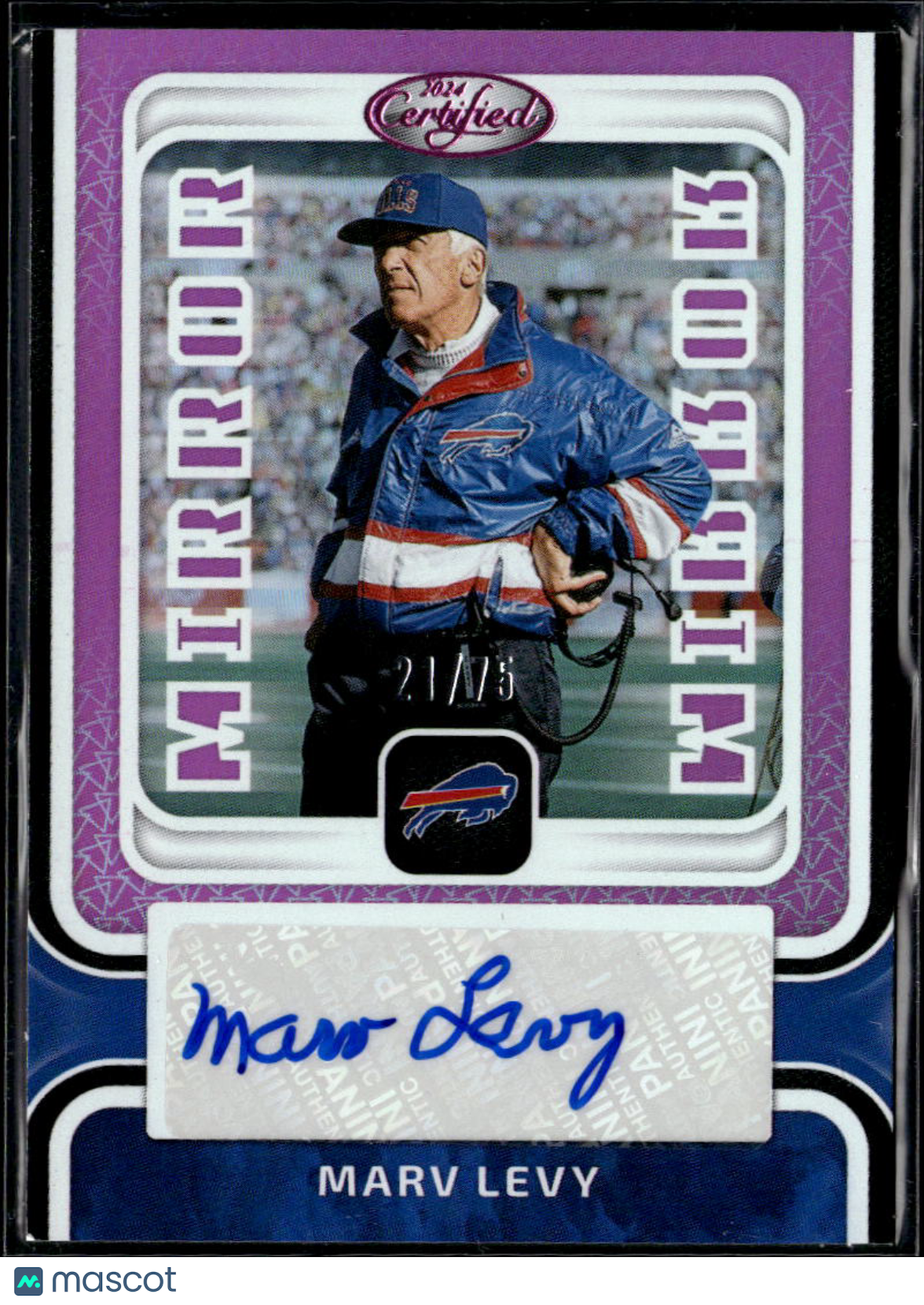 Marv Levy 2024 Certified Auto Autograph Pink 21/75 Buffalo Bills