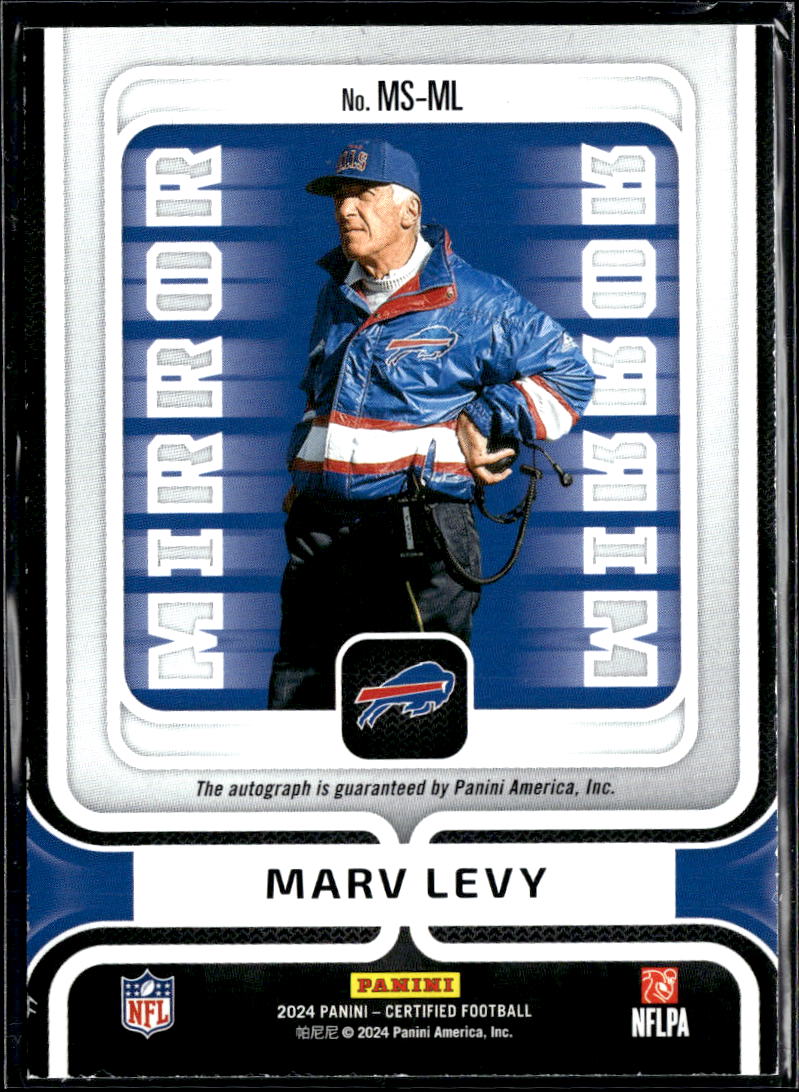 Marv Levy 2024 Certified Auto Autograph Pink 21/75 Buffalo Bills