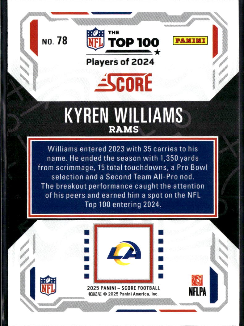 Kyren Williams 2025 Score The Top 100 SSP CASE HIT Los Angeles Rams