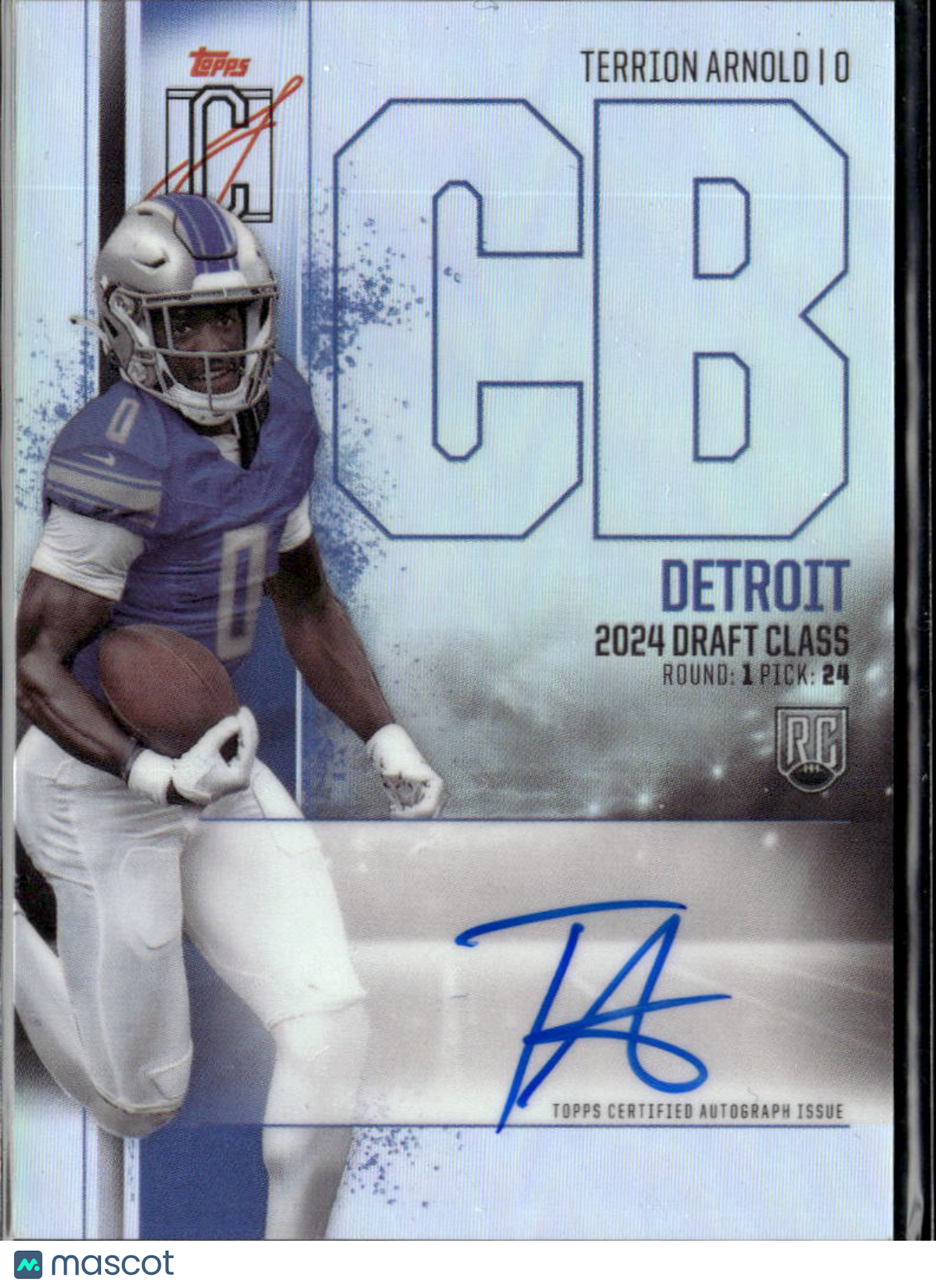 Terrion Arnold 2025 Topps Signature Auto Autograph RC Detroit Lions
