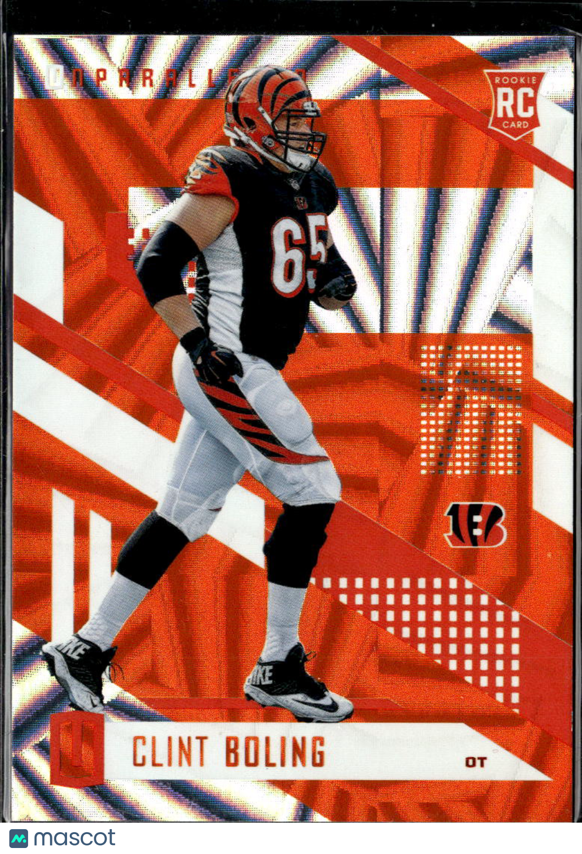 Clint Boling 2017 Unparalleled RC Rookie Orange Wedges 15/49 Cincinnati Bengals
