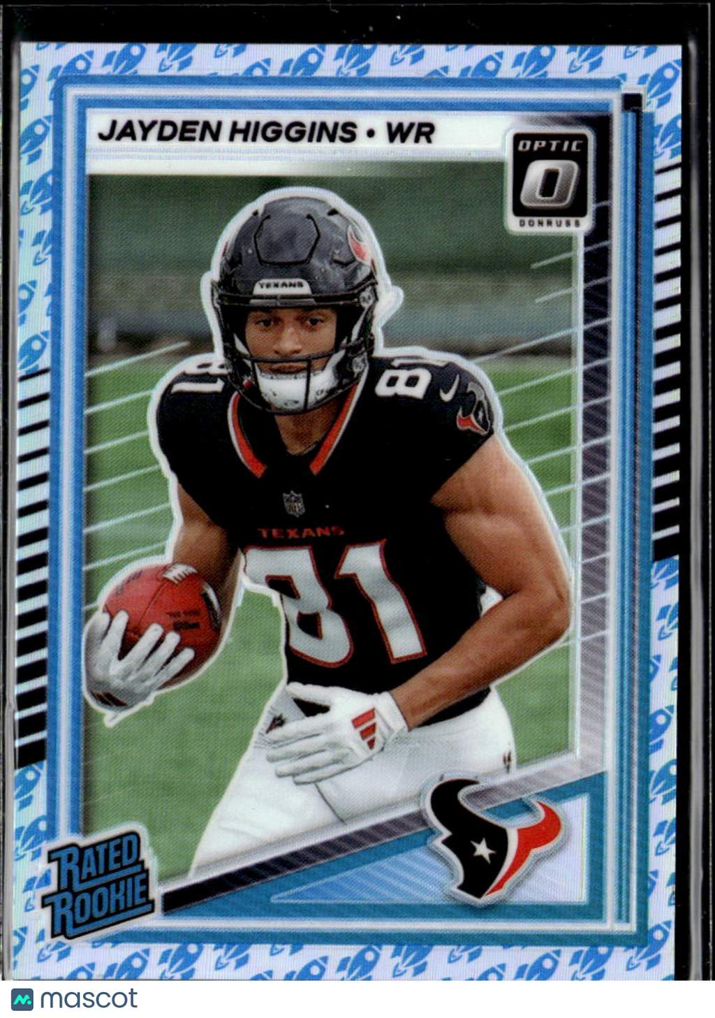 Jayden Higgins 2025 Optic Rocket Prizm Rated Rookie SSP Houston Texans
