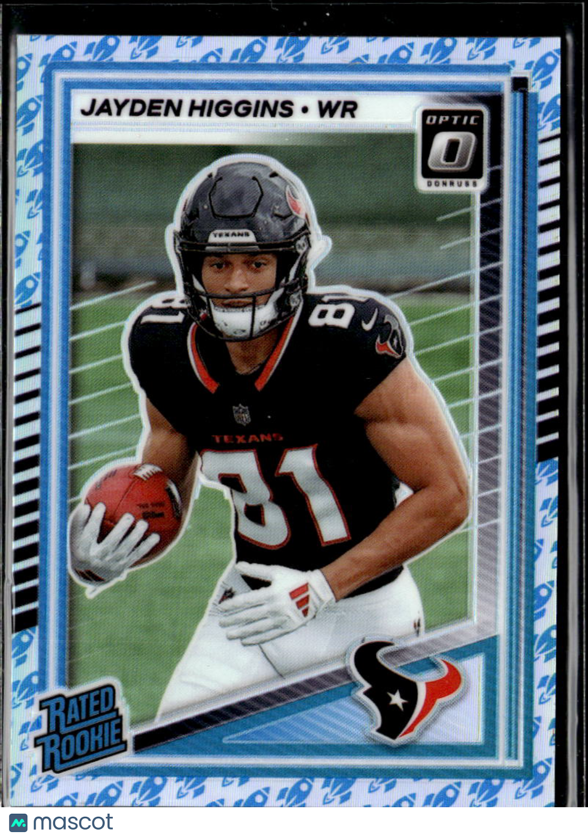 Jayden Higgins 2025 Optic Rocket Prizm Rated Rookie SSP Houston Texans