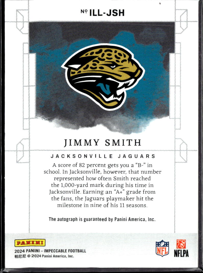 Jimmy Smith 2024 Impeccable Auto Autograph 39/49 Jacksonville Jaguars