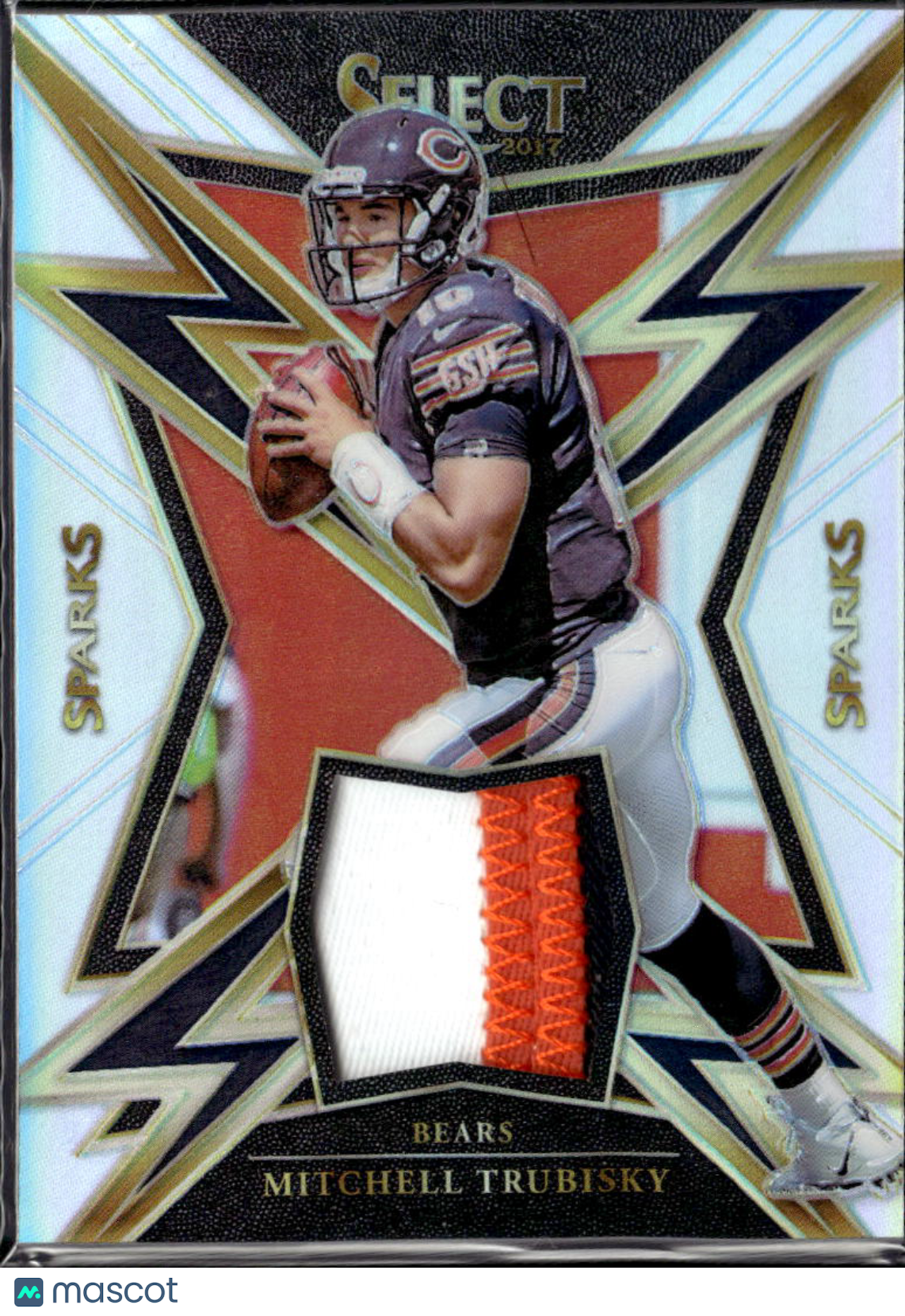 Mitchell Trubisky 2017 Select Sparks Jersey Patch RC 18/99 Chicago Bears