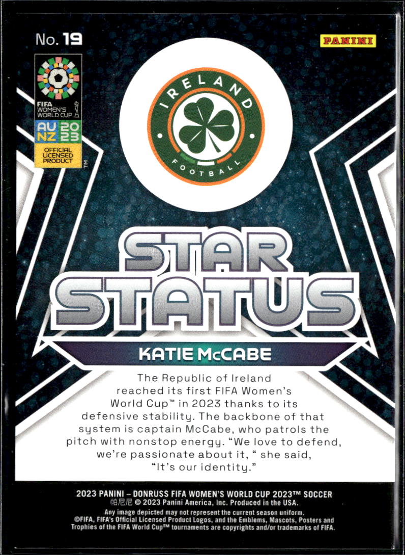 Katie McCabe 2023 Donruss FIFA Women's World Cup Star Blue Ireland /99