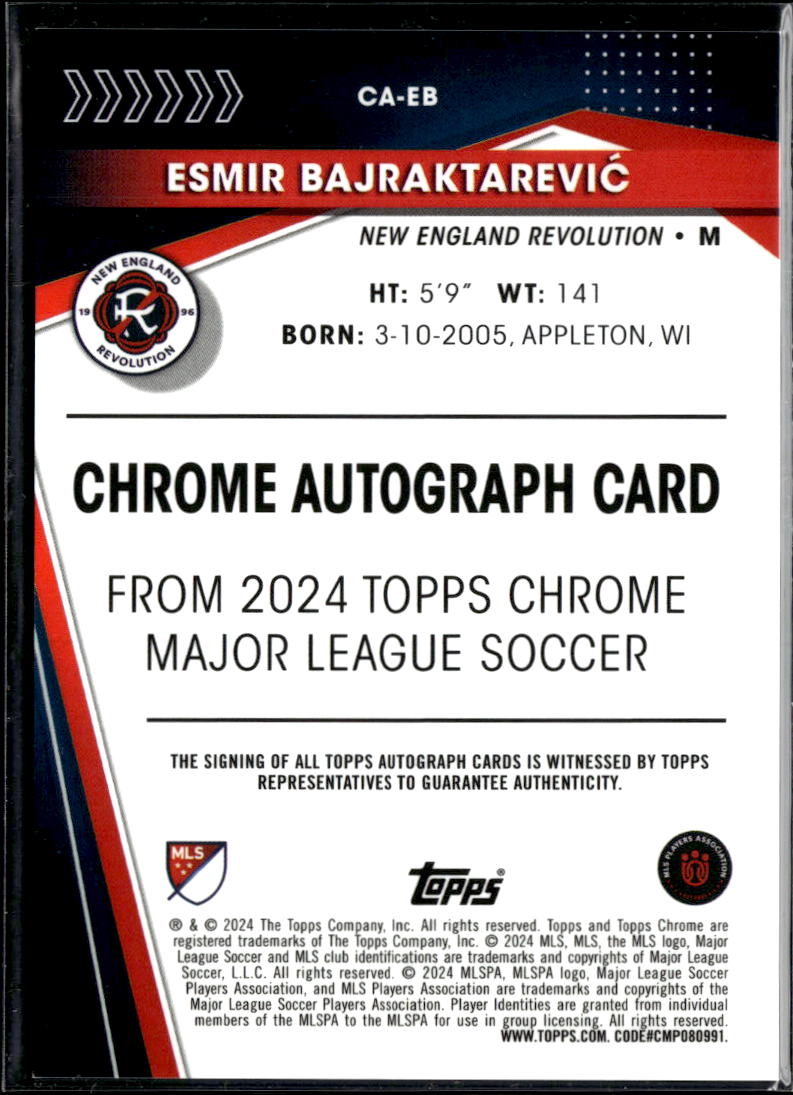 Esmir Bajraktarević 2024 Topps Chrome Esmir Bajraktarevic 39/99 Revolution