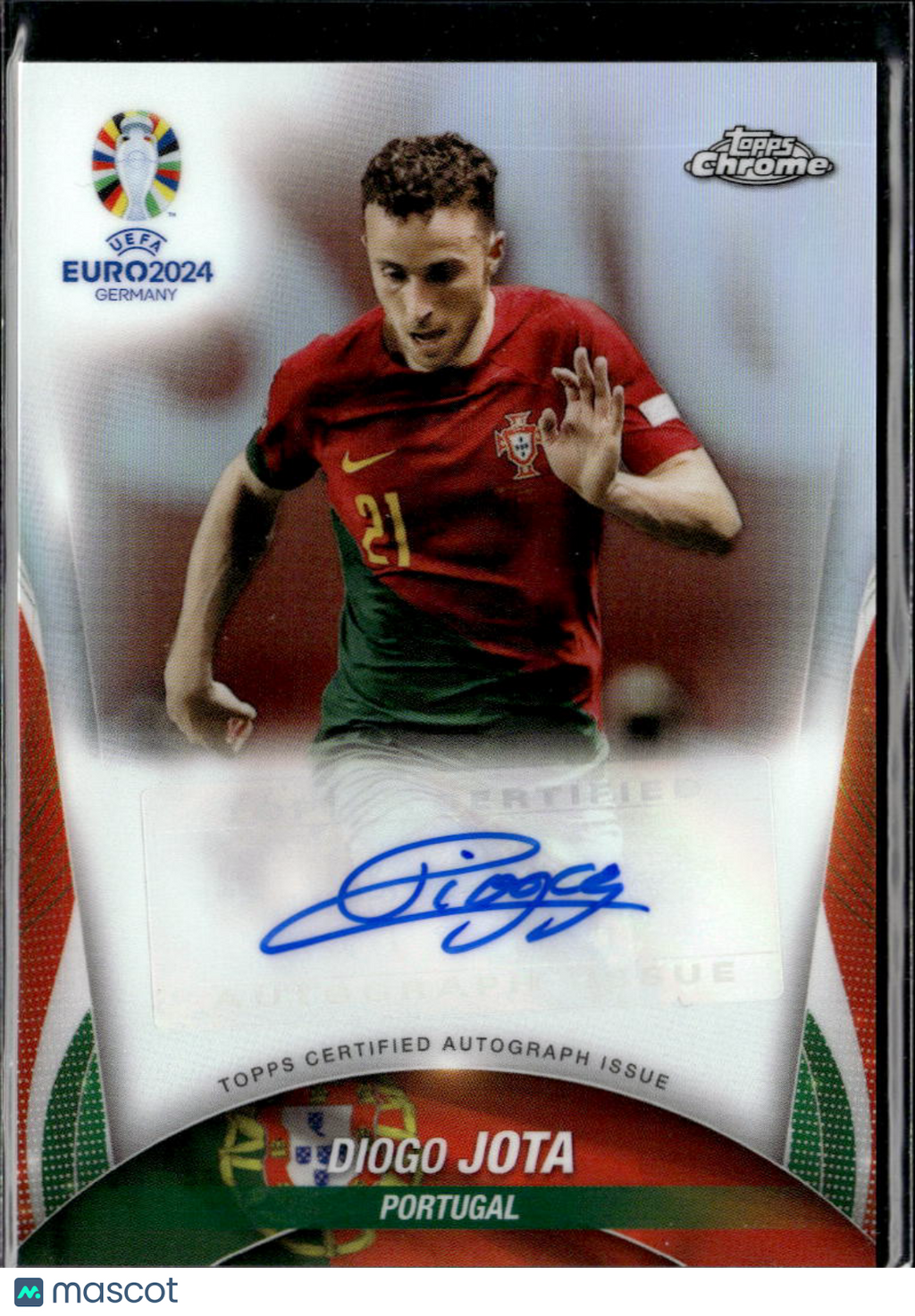 Diogo Jota 2024 Topps Chrome UEFA Euro Auto Autograph Portugal