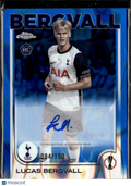 Lucas Bergvall 2025 Topps Chrome Auto Autograph Blue RC 84/150 Tottenham Hotspur