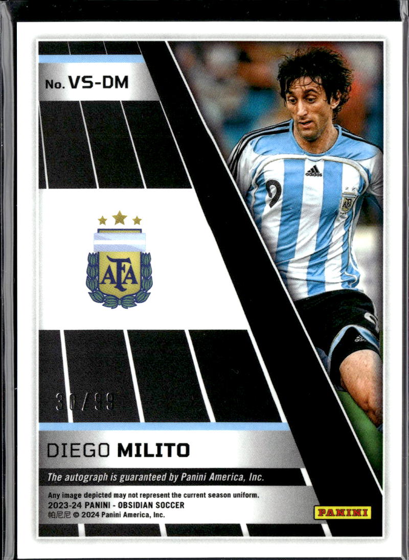 Diego Milito 2024 Obsidian Volcanic Auto Autograph 30/99 Argentina