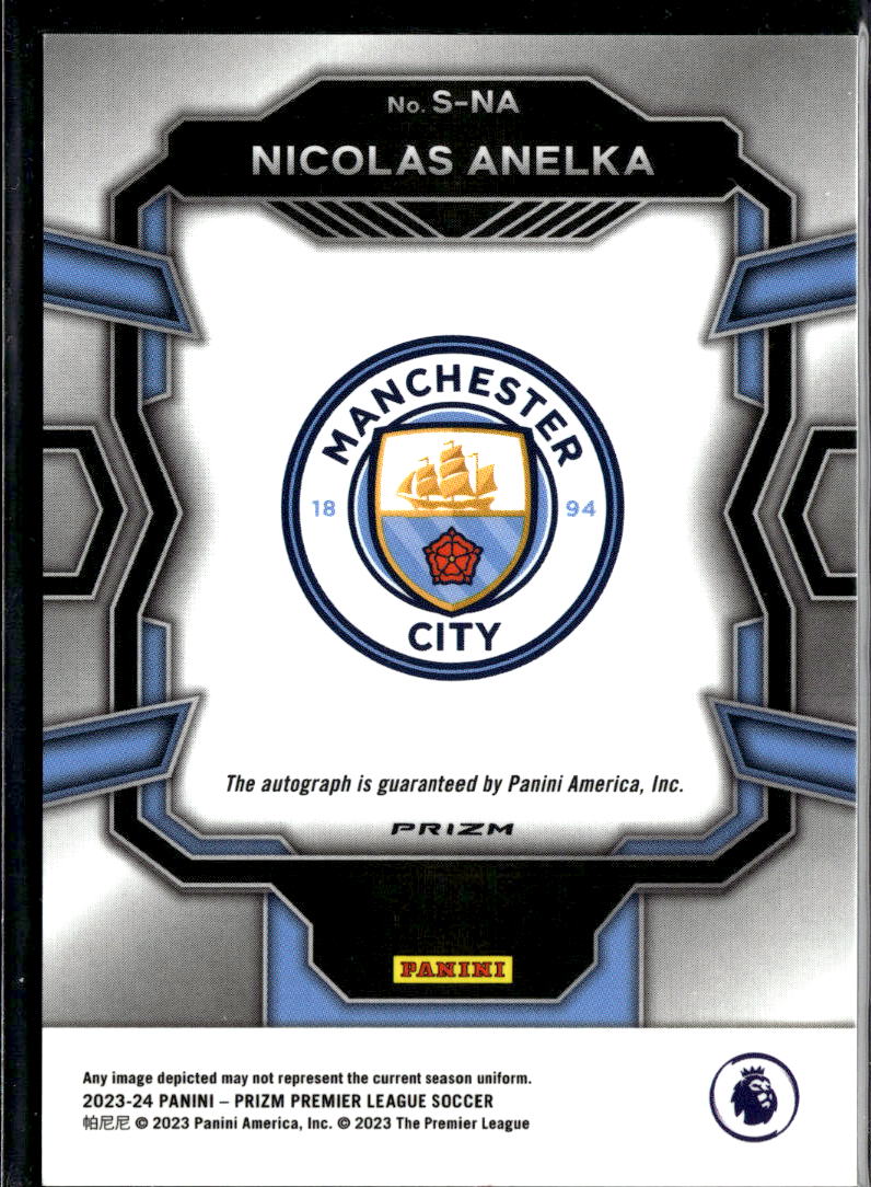 Nicolas Anelka 2023 Prizm Auto Autograph Green Pulsar Manchester City