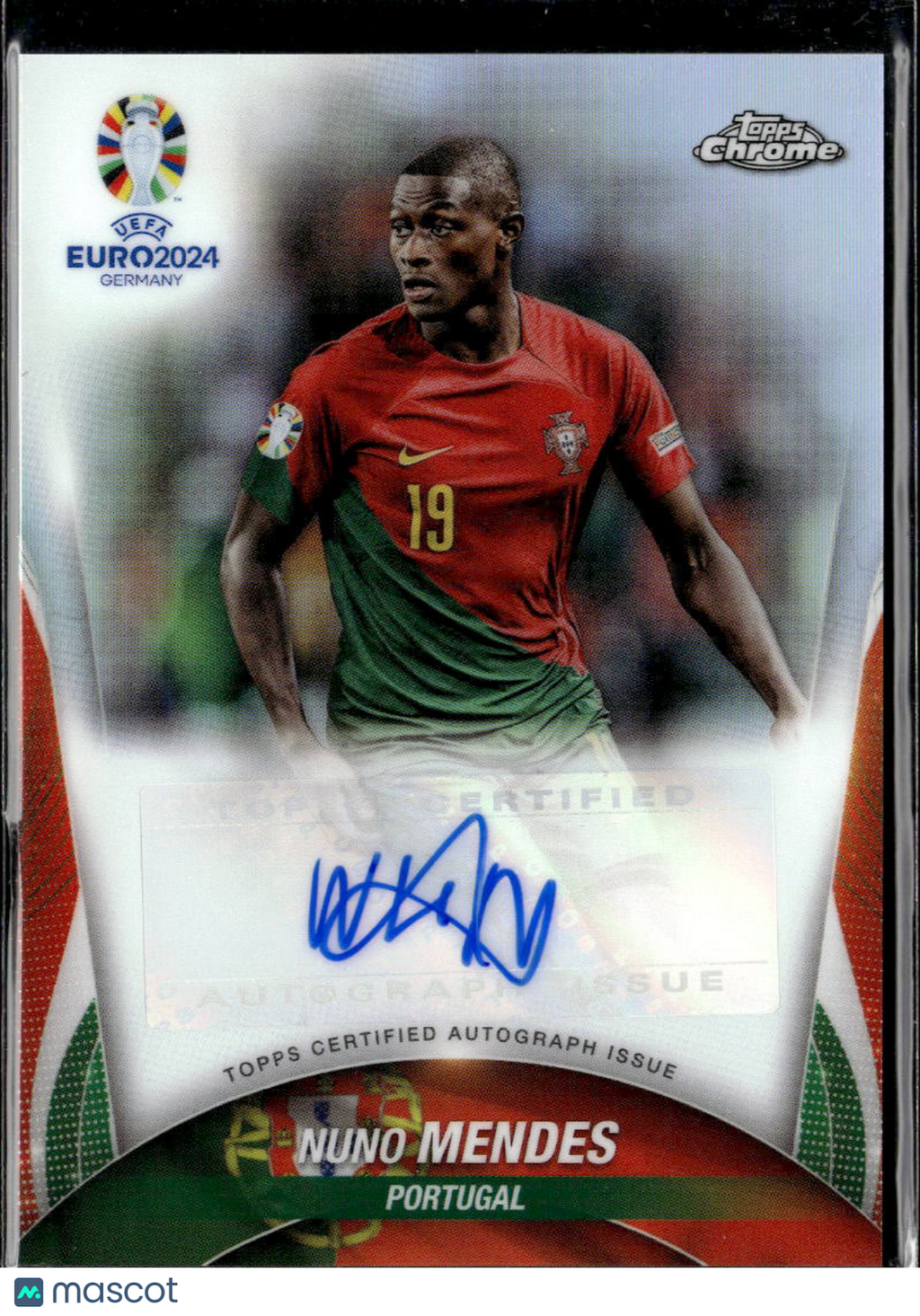 Nuno Mendes 2024 Topps Chrome UEFA Euro Autograph Auto Portugal