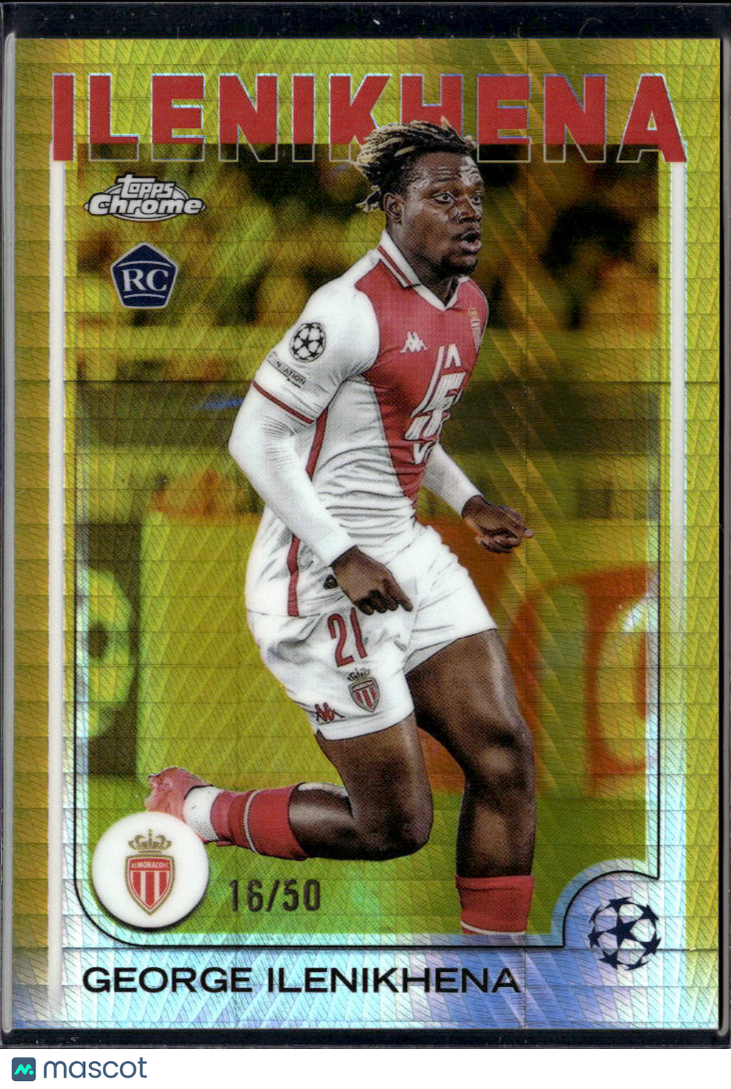 George Ilenikhena 2025 Topps Chrome UEFA Rookie GOLD Refractor 16/50 AS Monaco