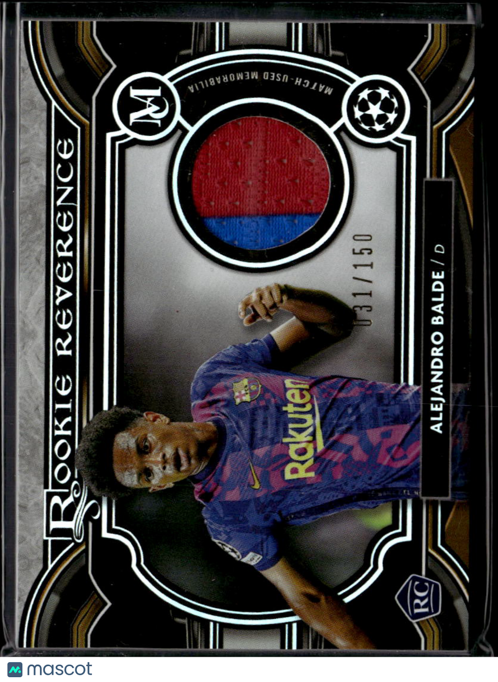 Alejandro Balde 2022 Topps Museum Collection Match Used Patch /150 FC Barcelona