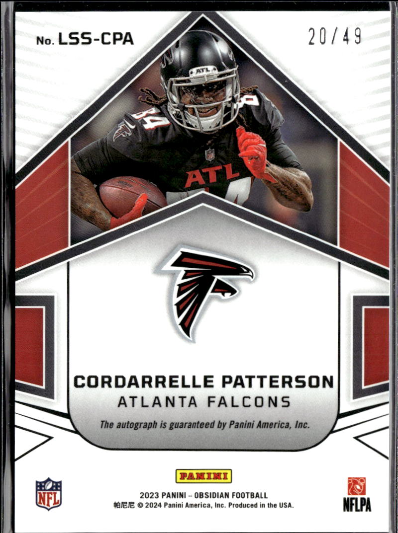 Cordarrelle Patterson 2024 Obsidian Lightning Auto Autograph 20/49 Falcons