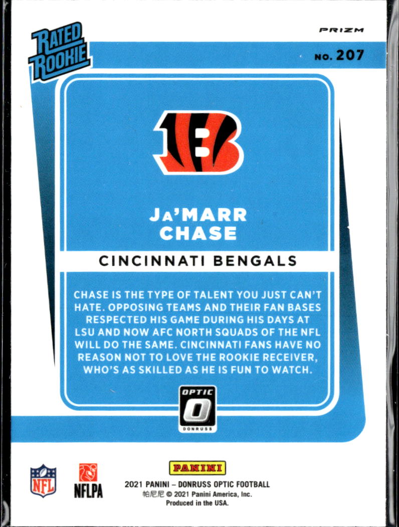 Ja'Marr Chase 2021 Optic Rated Rookie RC Silver Holo #207 Cincinnati Bengals