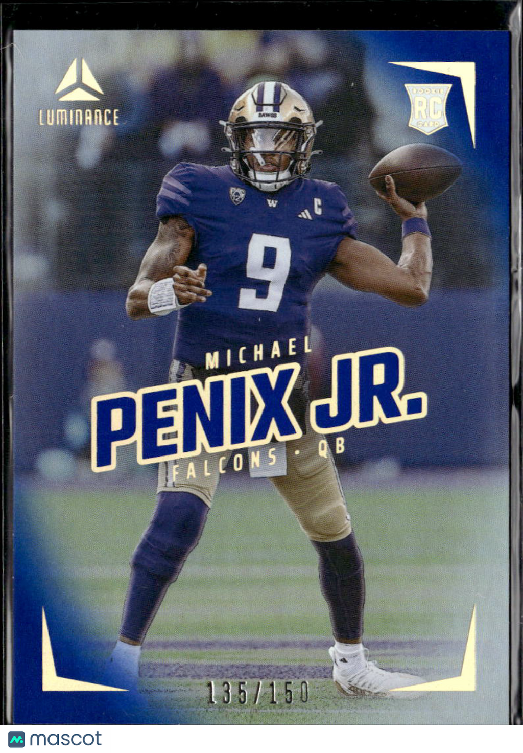 Michael Penix Jr. 2024 Luminance Blue Rookie RC 135/150 Atlanta Falcons