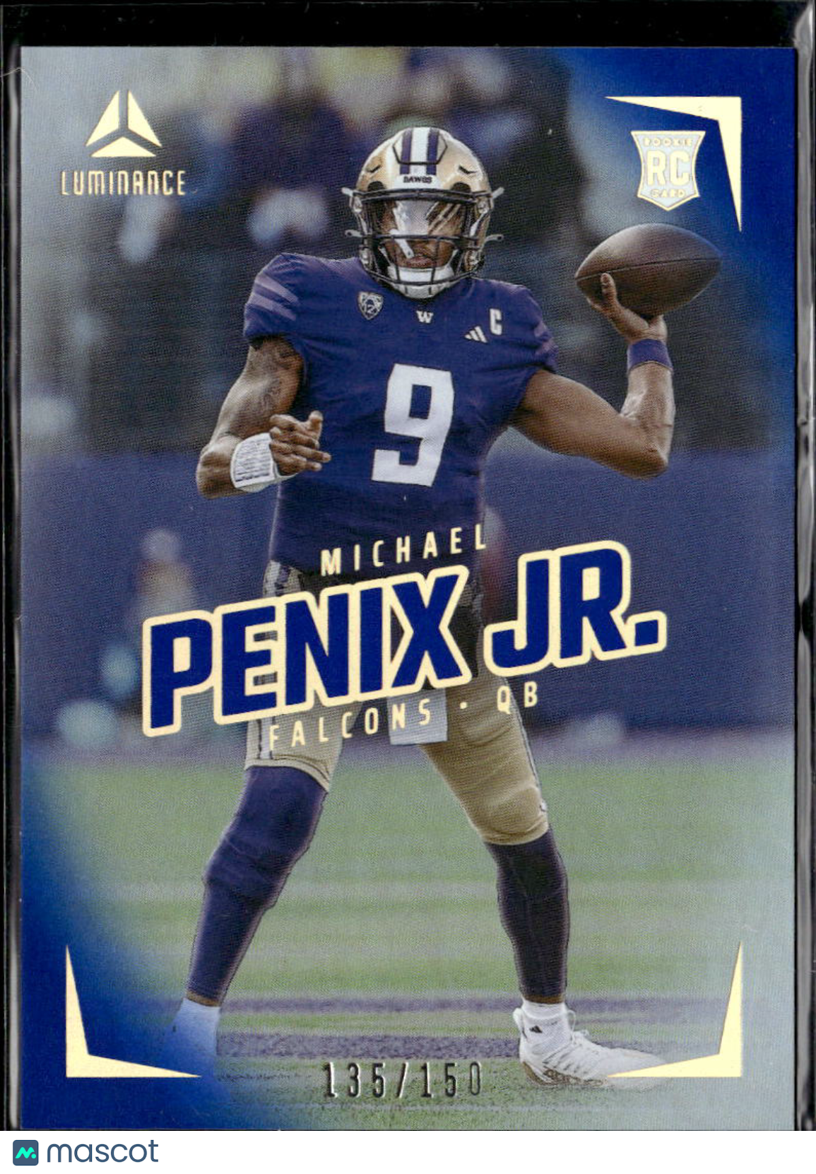 Michael Penix Jr. 2024 Luminance Blue Rookie RC 135/150 Atlanta Falcons