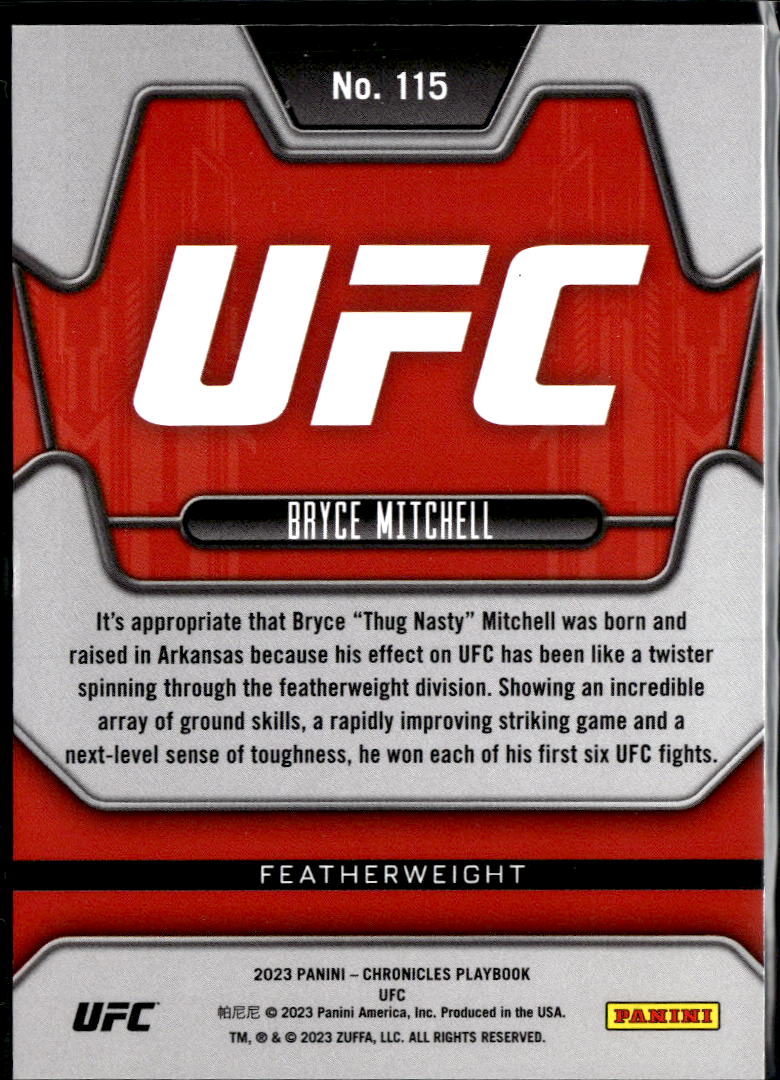 Bryce Mitchell 2023 Chronicles Playbook UFC Holo Silver 25/25 UFC