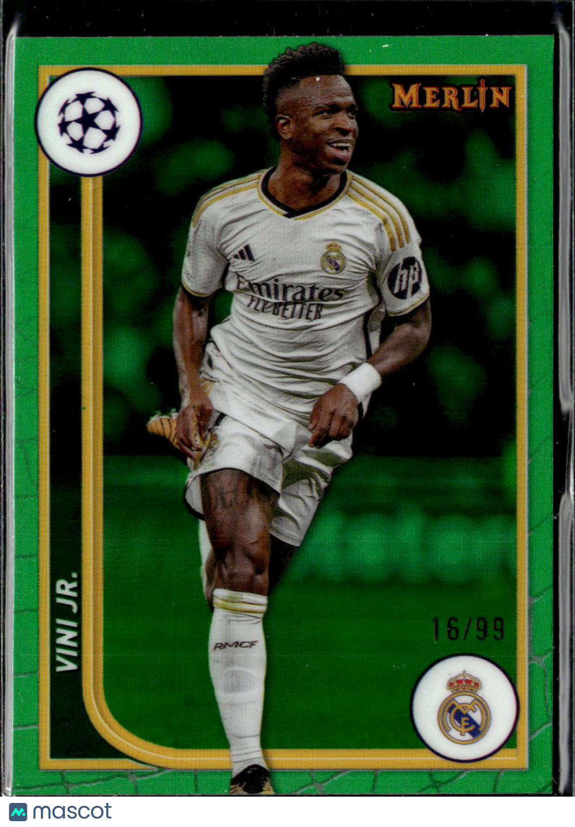 Vini Jr. 2024 Topps Merlin Green Refractor 16/99 Real Madrid