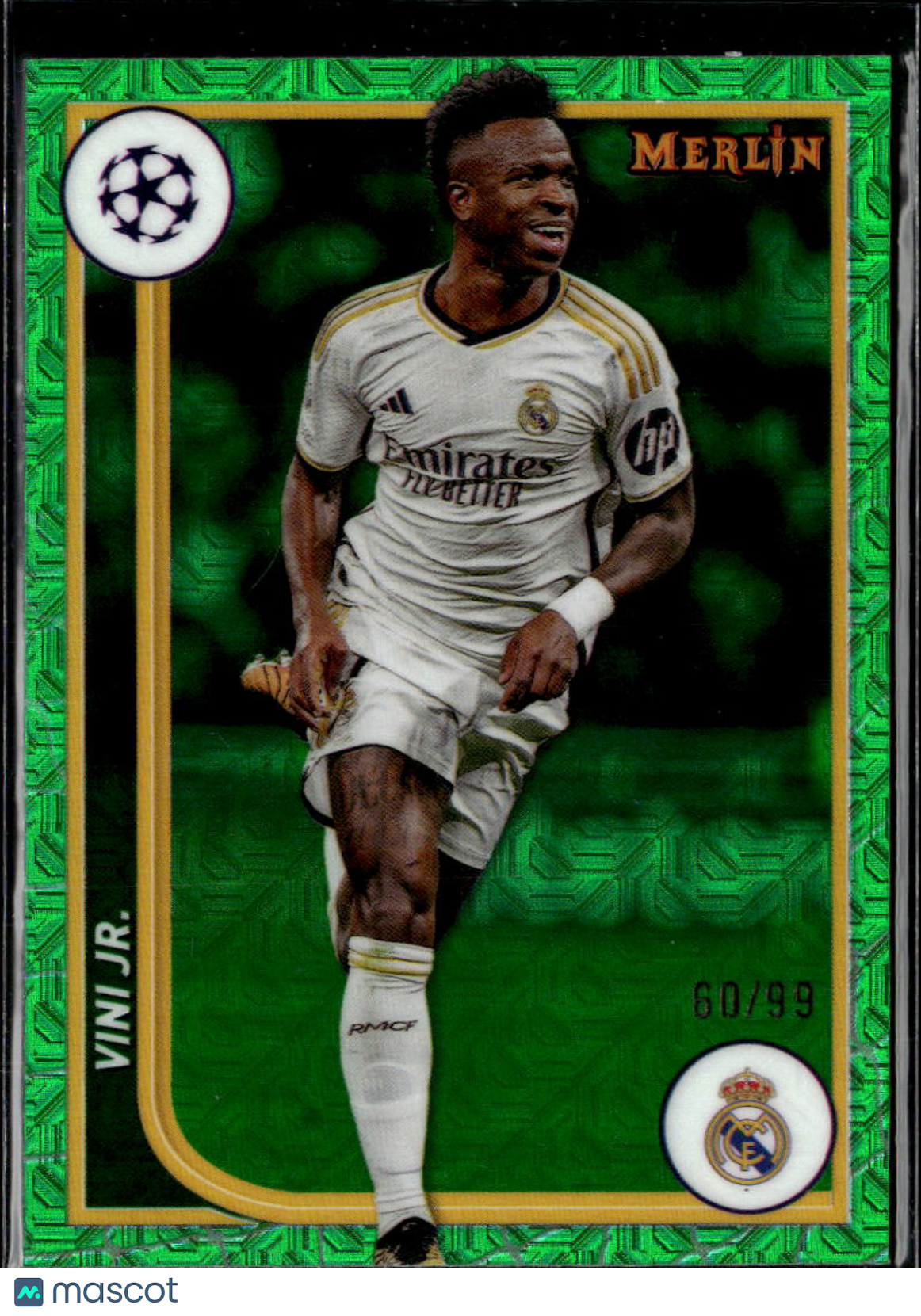 Vini Jr. 2024 Topps Merlin Green Refractor 60/99 Real Madrid