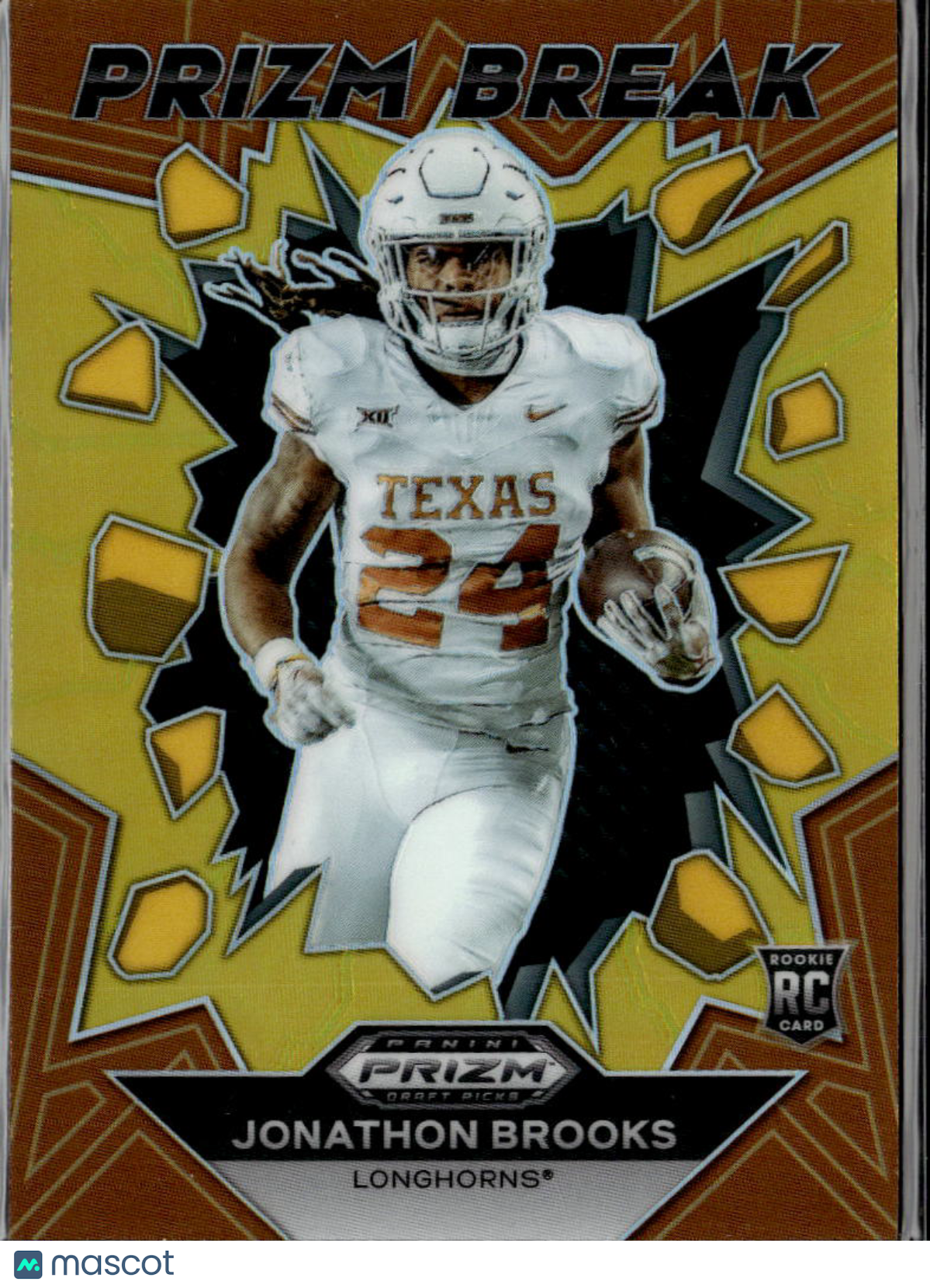 Jonathon Brooks 2024 Prizm Draft Break GOLD Prizm RC 5/10 Texas Longhorns