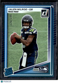 Jalen Milroe 2025 Donruss Rated Rookie Silver Press Proof 126/199 Seahawks