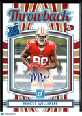 Mykel Williams 2025 Donruss Throwback Auto Autograph RC 48/49 49ers