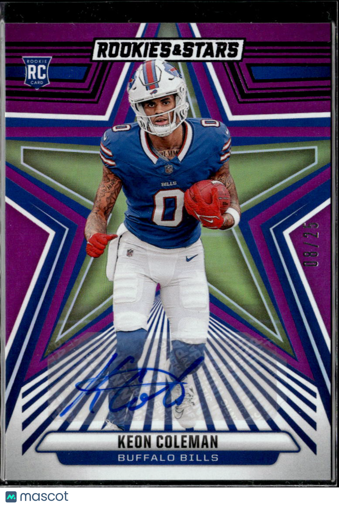 Keon Coleman 2024 Rookies & Stars Auto Autograph RC 8/25 Buffalo Bills