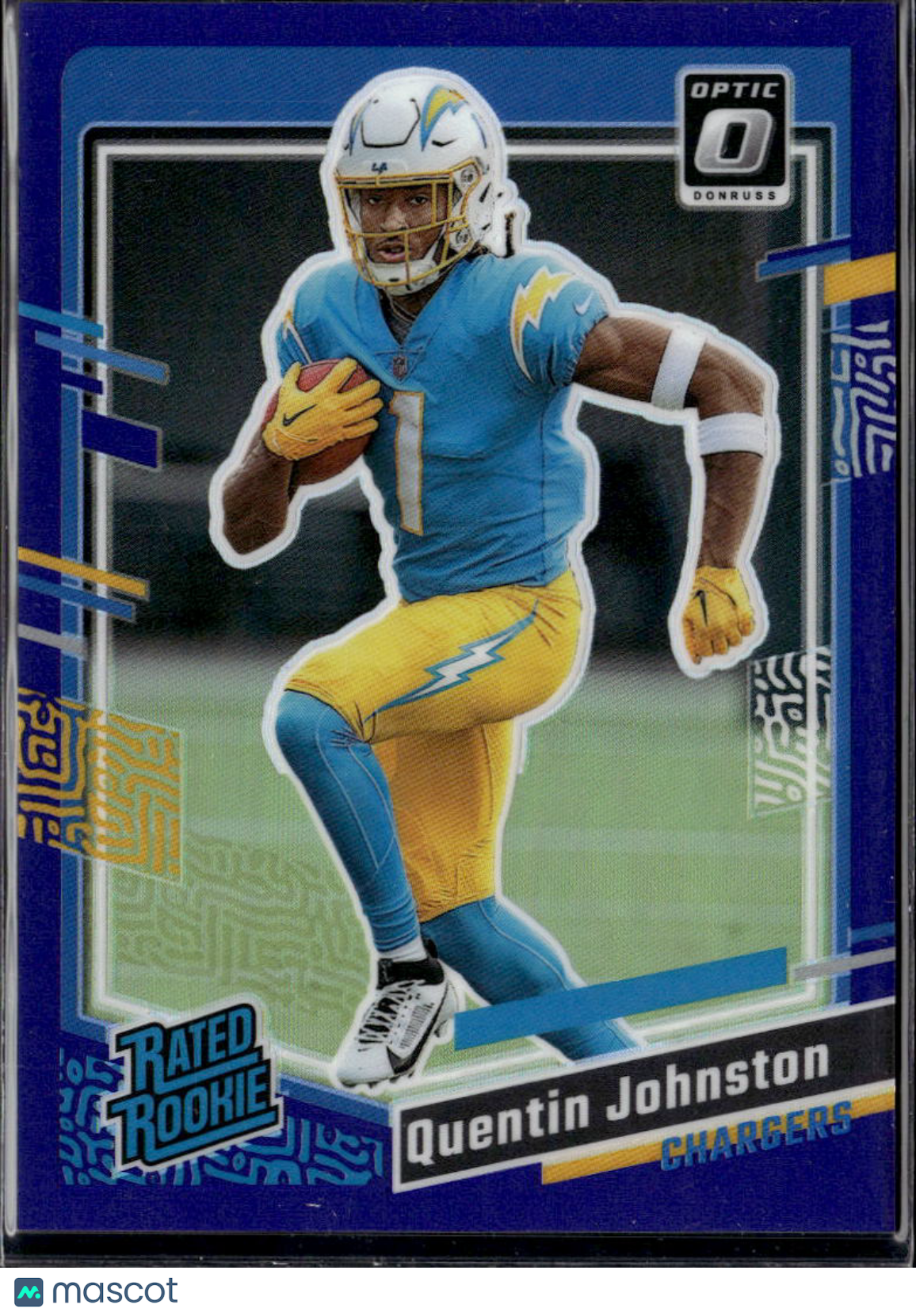 Quentin Johnston 2023 Optic Rated Rookie Purple Prizm RC 27/50 LA Chargers